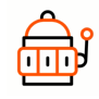 Icon representing slot games, featuring reels and symbols.